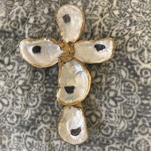 Gold and White oyster Cross